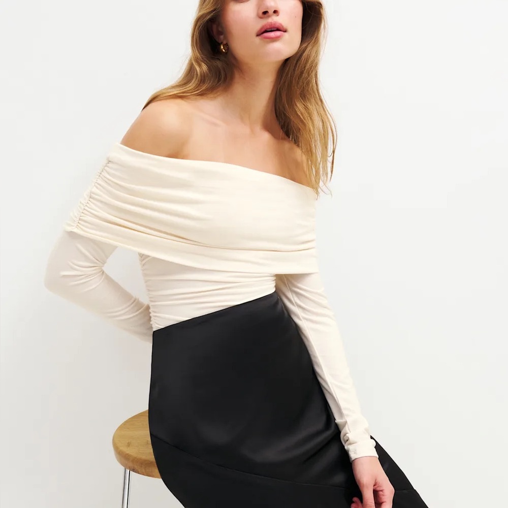 NWT Reformation Florentina Knit Top Ivory - Size S